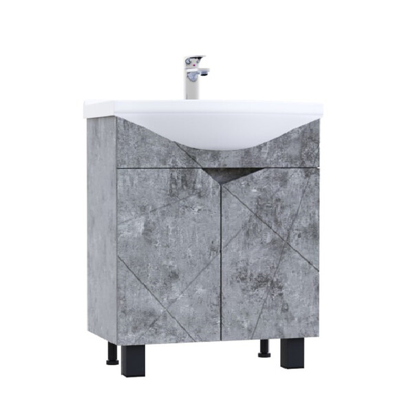 Подстолье SANTREK HOME "Джой-60" (Бетон светлый) 2 двери под умывальник "Байкал-60" 560х800х314