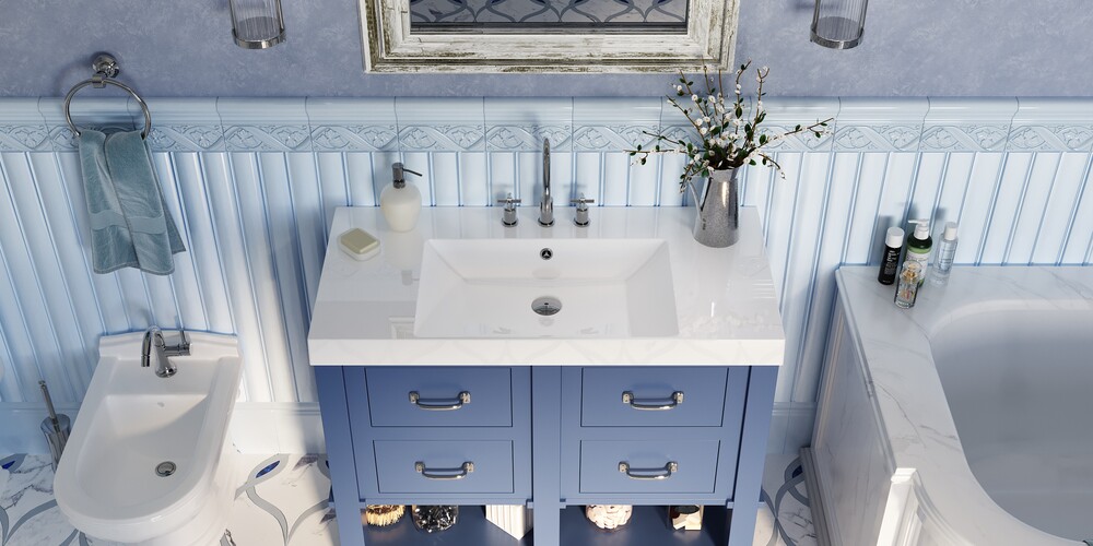 Умывальник "Paola Amaretto 100" (литьевой мрамор, 1010х485х165) в комплекте с выпуском и переливом г. Ульяновск