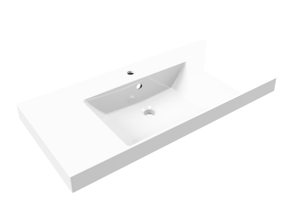 Умывальник "Paola Amaretto 100" (литьевой мрамор, 1010х485х165) в комплекте с выпуском и переливом г. Ульяновск