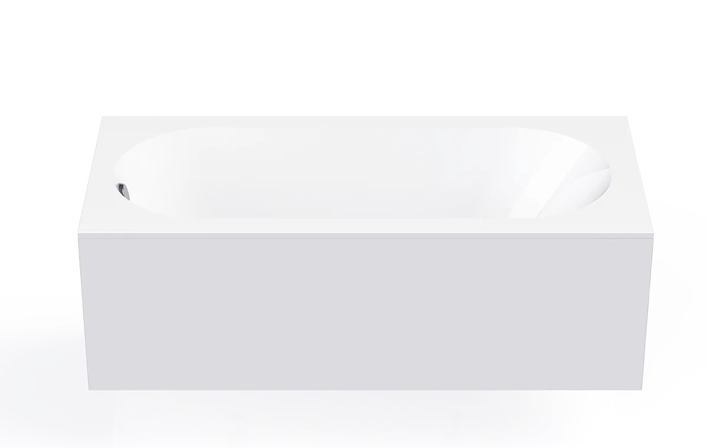 Ванна из литьевого мрамора BAS "МАРБЕЯ" 180х80 Белый глянец (БЕЗ АВТОСЛИВА) ВА00037