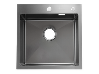 Мойка нерж врезная SANTREK AQUA PRO 500х500х220 т 3,0 ДЕКОР ГРАФИТ D5050HDB (+ сифон + дозатор) + КОЛАНДЕР 440х220 В ПОДАРОК!!!