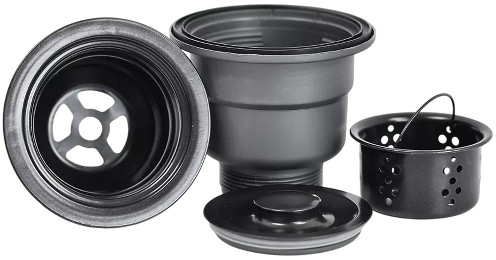 Мойка нерж врезная SANTREK AQUA PRO 500х500х220 т 3,0 ДЕКОР ГРАФИТ D5050HDB (+ сифон + дозатор) + КОЛАНДЕР 440х220 В ПОДАРОК!!!