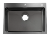 Мойка нерж врезная SANTREK AQUA PRO 650х480х220 т 3,0 ДЕКОР ГРАФИТ D6548HB-DECOR (+ сифон + дозатор) + КОЛАНДЕР 420х220 В ПОДАРОК
