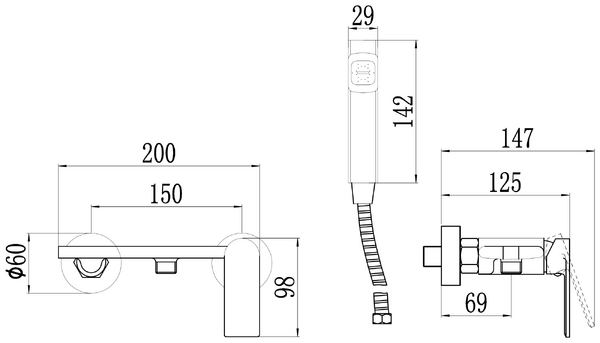 S-FXQ012H Смеситель для биде Savol 
