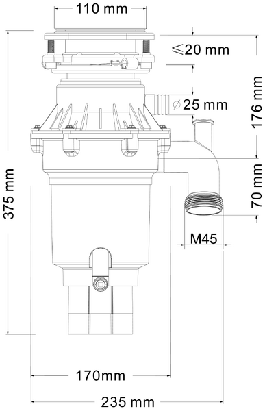 Измельчитель пищевых отходов Fmark FCD-703