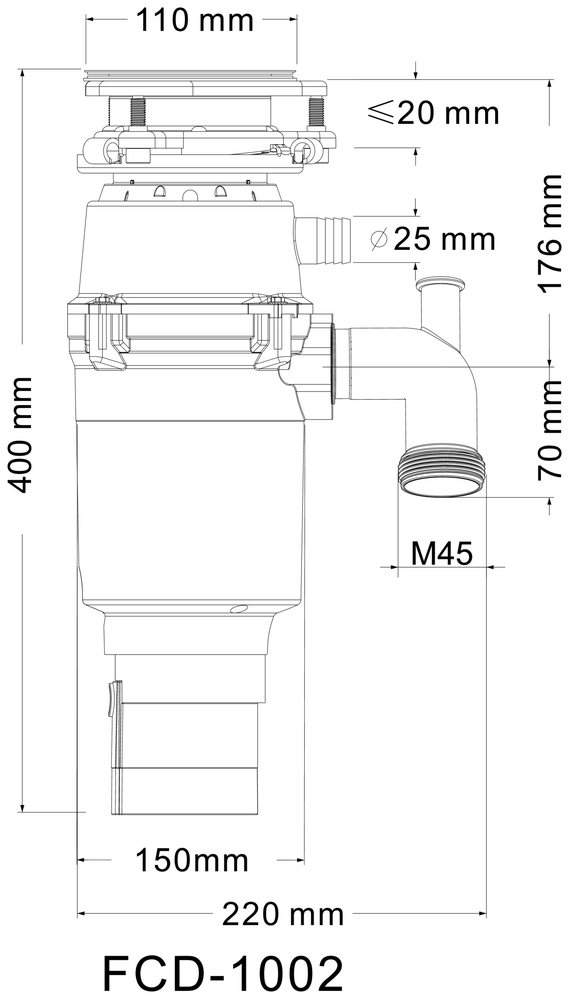 Измельчитель пищевых отходов Fmark FCD-1002E