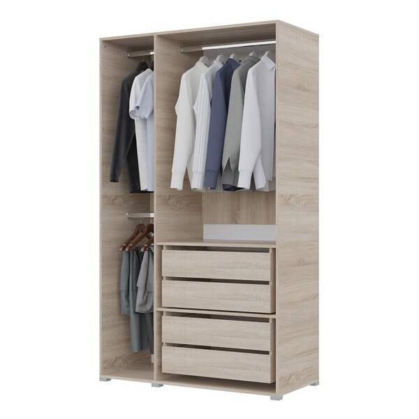  Шкаф Бостон 1500 3 створки, 2 ящика Сонома/Бетон (6 мест)