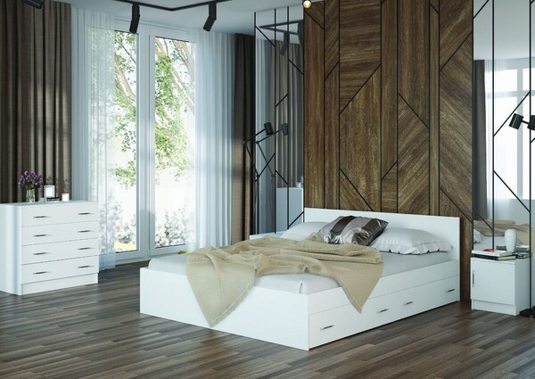 Кровать Стандарт 1200 с ящиками (Сонома) (3 места) 2391