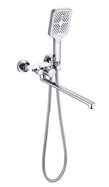 Смеситель Ванна КС 13725117 с функцией памяти, L-нос, 4-х режимн.лейка, Казань НОВИНКА!!! 