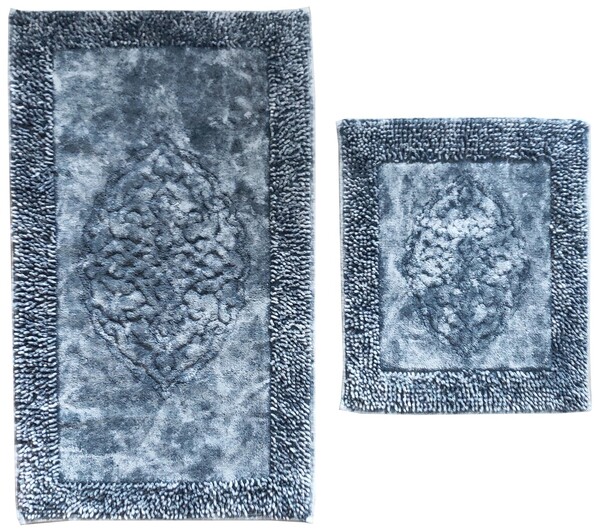 Набор ковриков для в/к "Макароны LUX" 60х100+50х60 dark grey тёмно-серый 