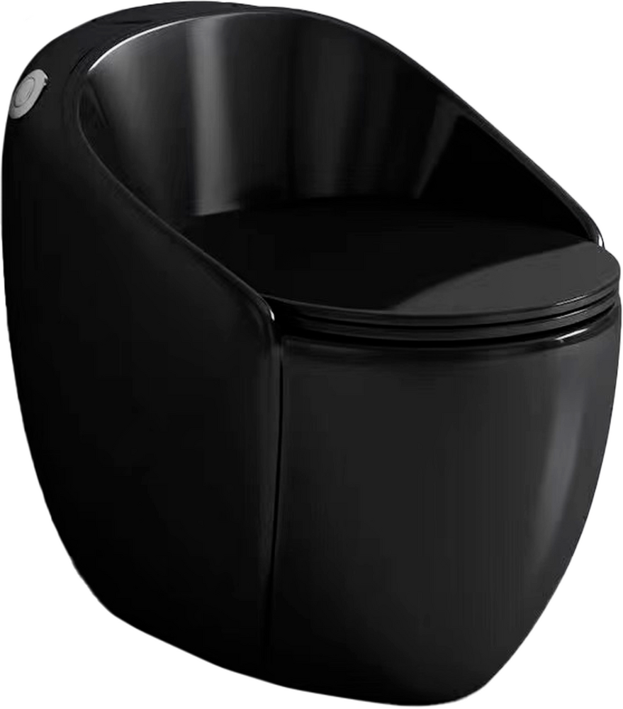 Унитаз-моноблок безободковый HOLLER ГЭЛЭКСИ MB (640*490*610мм, сиденье дюропласт с микролифтом, арматура 2-х режимная)  (1 место) черный матовый