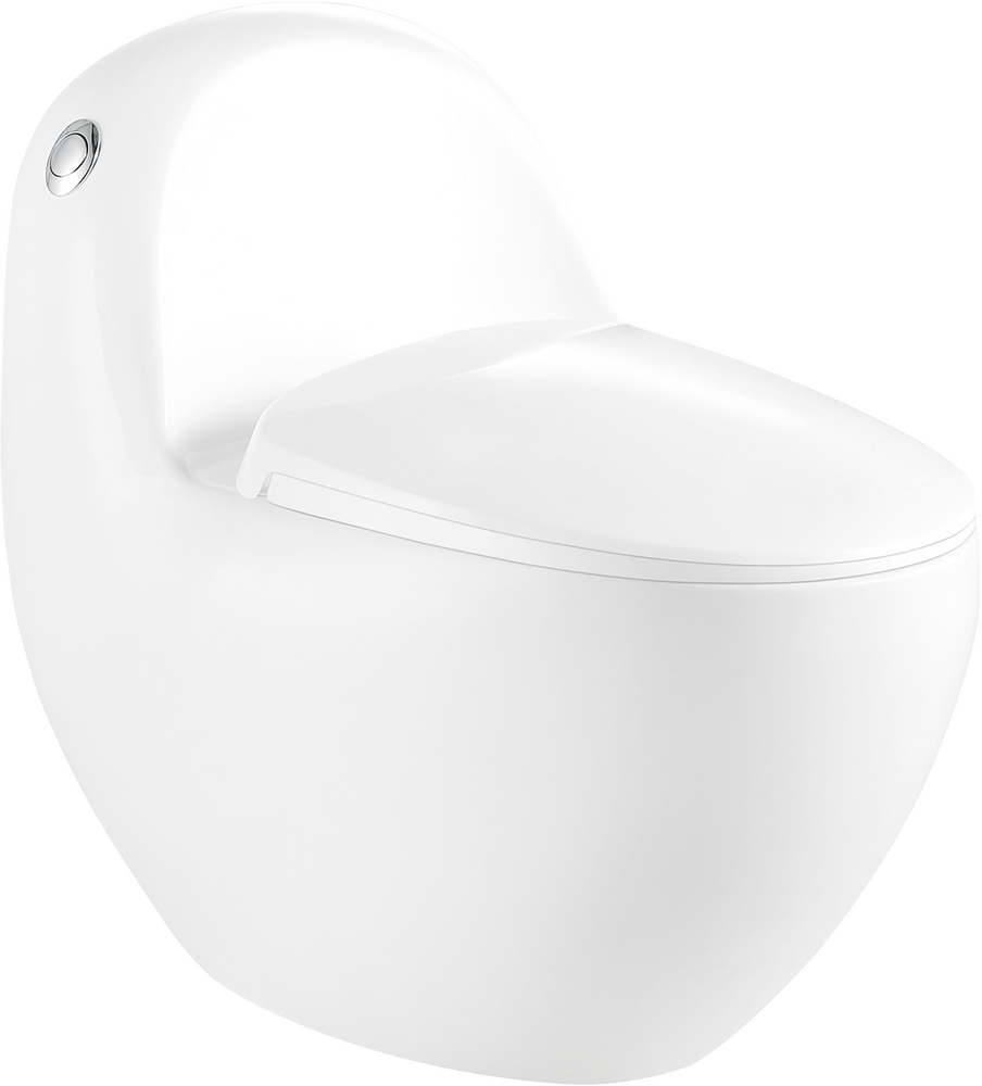 Унитаз-моноблок безободковый HOLLER ЗИРО (780*470*680мм, сиденье ТЕРМОПЛАСТ с микролифтом, арматура 2-х режимная)  (1 место) белый