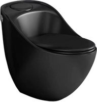 Унитаз-моноблок безободковый HOLLER СТАР MB (690*460*660мм, сиденье дюропласт с микролифтом, арматура 2-х режимная)  (1 место) черный матовый