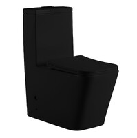 Унитаз-моноблок безободковый HOLLER ФОРТ_MB (665*345*805мм, сиденье дюропласт с микролифтом, арматура 2-х режимная)  (1 место) черный матовый