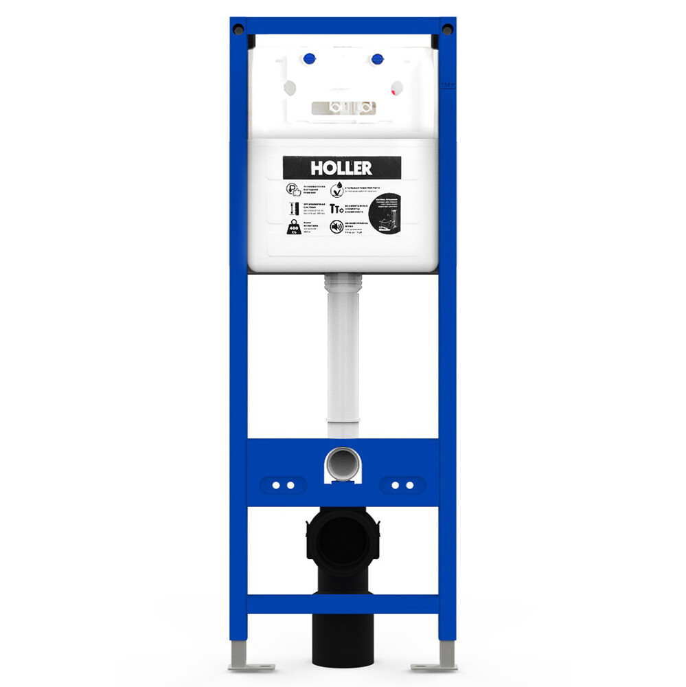 Инсталляция скрытого монтажа HOLLER MQ501 (390*145*1124мм), (3/6л), для подвесного унитаза, универсал (без клавиши смыва)