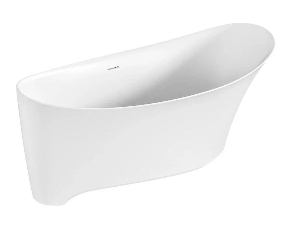 Ванна из литьевого мрамора BAS "ИННОВА" 170х80 Белый матовый Solid Surface (БЕЗ АВТОСЛИВА) ВА00040