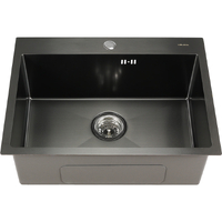 Мойка нерж врезная 600х450х220 т 3,0 ГРАФИТ D6045HВ (+ сифон) AISI 304 MLN