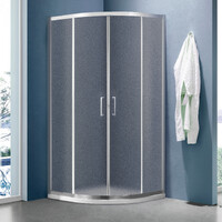 Душевое ограждение SANTREK AQUA Lea- R-800-G-Brushed 800*800*1850 Радиус стекло ГРЕЙП 5мм, профиль Сатин 