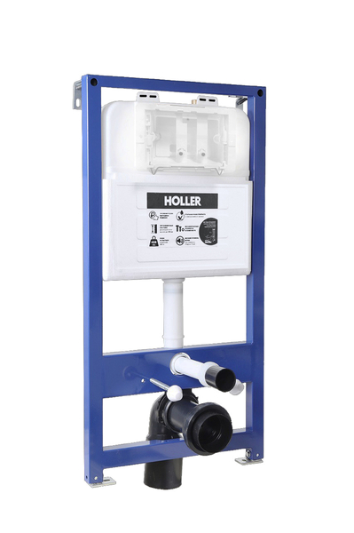 Инсталляция HOLLER MQ100 (комплект 3 в 1) + Унитаз подвесной безободковый HOLLER POINT TORNADO (3.0),белый  + Клавиша смыва HOLLER MWV, белый