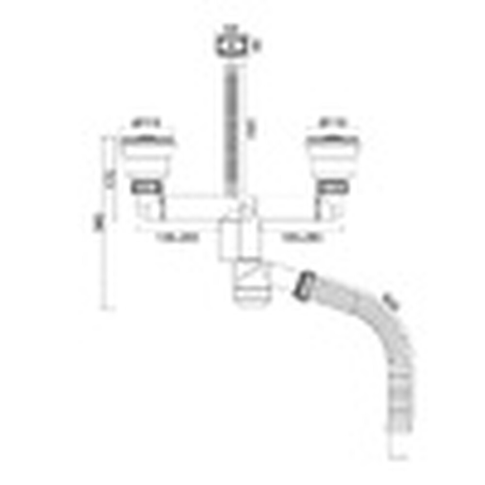 Д-11008У-2 Сифон двойной для кухни с выпуском NORDFORM ОРИО 3 1/2, смещенный (телескопич.), с универс. переливом, корзиной для мусора и гибкой трубой