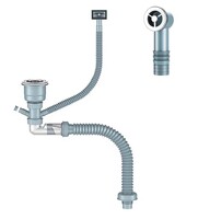 Д-11053У Сифон для кухни с выпуском NORDFORM ОРИО 3 1/2, сухой затвор, с универсальным переливом, отводом, корзиной для мусора и гибкой трубой