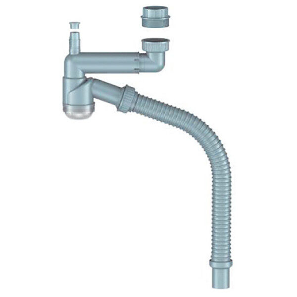 Д-11408У Сифон для кухни с выпуском NORDFORM ОРИО 3 1/2, смещенный (телескопический), с универсальным переливом, отводом и гибкой трубой