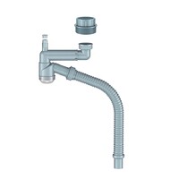 Д-405008 Сифон NORDFORM ОРИО 1 1/2 / 2 для мойки, без выпуска, смещенный (телескопический), с отводом и гибкой трубой