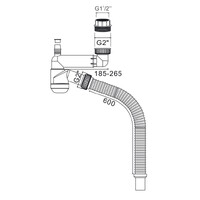 Д-7008 Сифон для мойки NORDFORM ОРИО, с чашкой д.70мм, смещенный (телескопический), с отводом и гибкой трубой