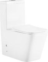 Унитаз-моноблок безободковый (Торнадо) HOLLER ФОРТ ТОРНАДО (665*345*805мм, сиденье дюропласт с микролифтом, арматура 2-х режимная)  (1 место) белый