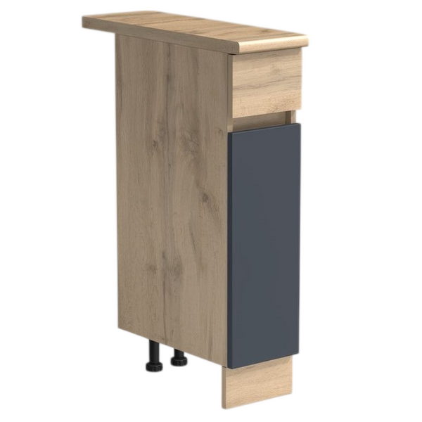 Бутылочница выдвижная 20 цвет Графит/Дуб вотан Люкс столешница Дуб вотан SANTREK HOME (ЛДСП)