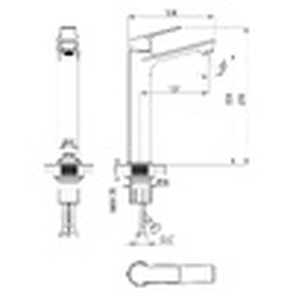 Смеситель одноручный (35мм) для умывальника высокий, монолитный, хром, ROSSINKA RS29-14 НОВИНКА!!!