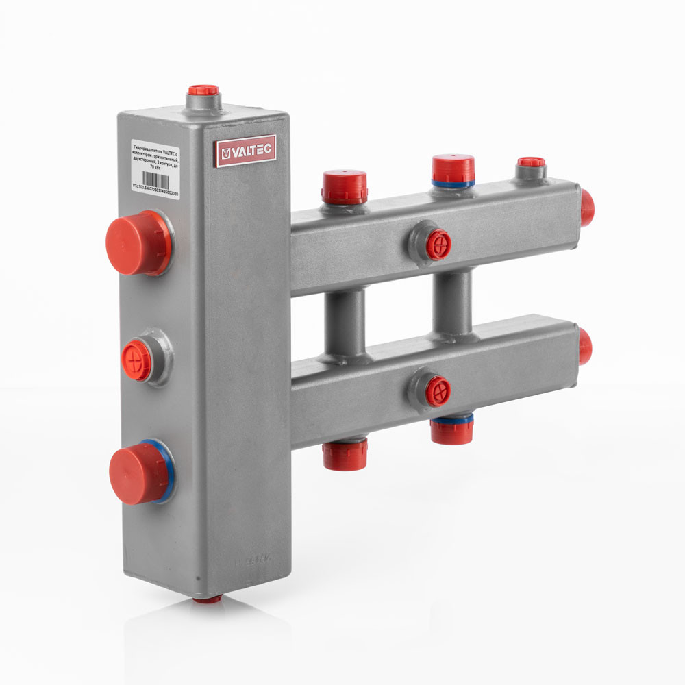 Гидроразделитель с коллектором горизонтальный, 3 контура, до 70 кВт VTc.100.SN.070603