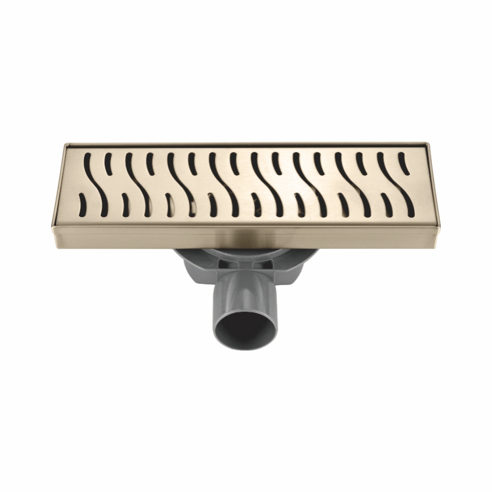 K80410Y-30 Трап-лоток GERHANS нерж 300*100мм (горизонтальный выпуск,ф50)  гидрозатвор (золотой сатин)