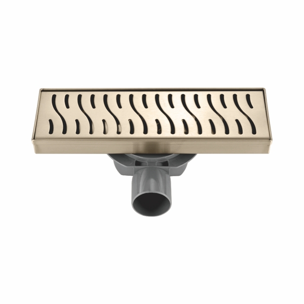 K80410Y-30 Трап-лоток GERHANS нерж 300*100мм (горизонтальный выпуск,ф50)  гидрозатвор (золотой сатин)