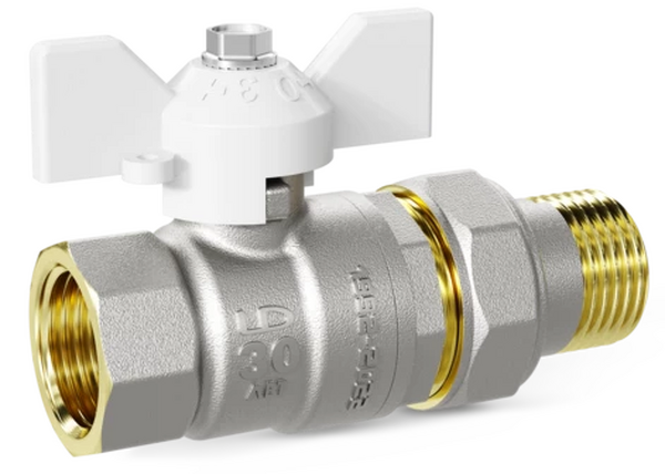 Кран вода LD Pride 3/4" г/ш баб (белая) американка LD 47.306.20 W