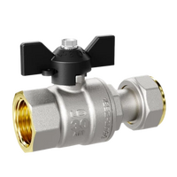 Кран вода LD Pride 1/2" г/г баб с накидной гайкой LD 47.346.15