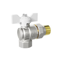 Кран вода LD Pride 3/4" г/ш баб (белая) американка УГЛОВОЙ LD 47.206.20 W