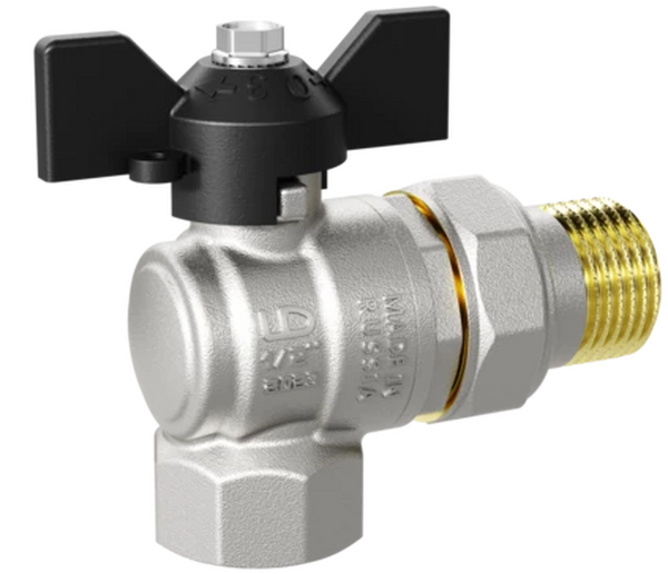 Кран вода LD Pride 1" г/ш баб американка УГЛОВОЙ LD 47.206.25 