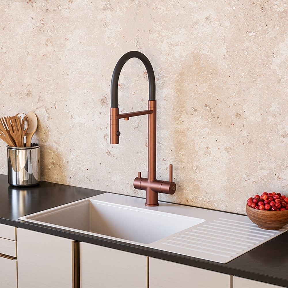 DA1462502Rose Смеситель для кухонной мойки с фильтром, розовое золото