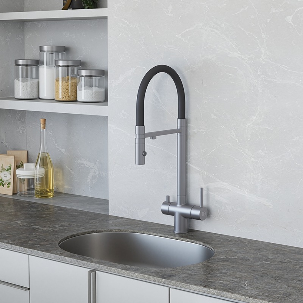DA1462506Grey Смеситель для кухонной мойки с фильтром ,графит