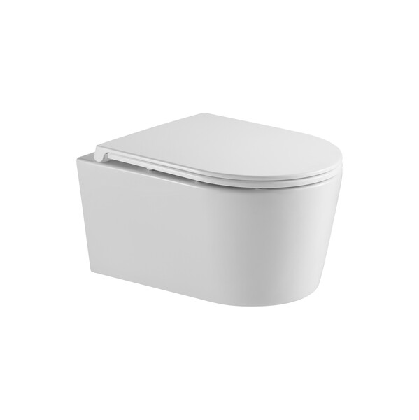 Унитаз подвесной безободковый (торнадо) DQ Schille DT1466516, 570*430*360мм, сиденье микролифт, белый