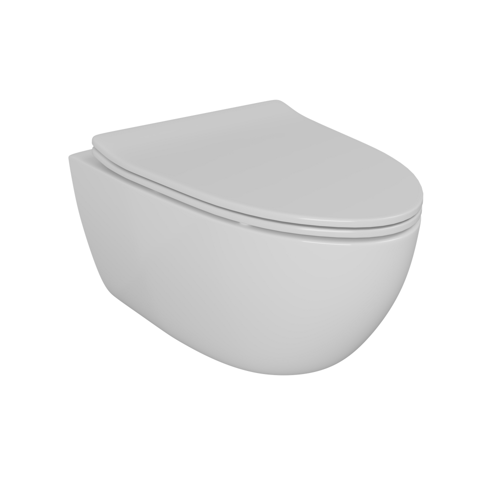 Унитаз подвесной безободковый (торнадо) DQ Grimm DT1386516, 560*390*395мм, сиденье микролифт, белый