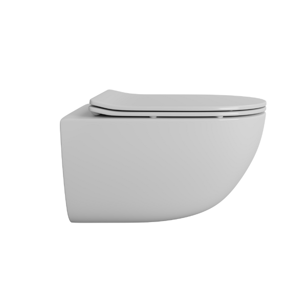 Унитаз подвесной безободковый (торнадо) DQ Grimm DT1386516, 560*390*395мм, сиденье микролифт, белый