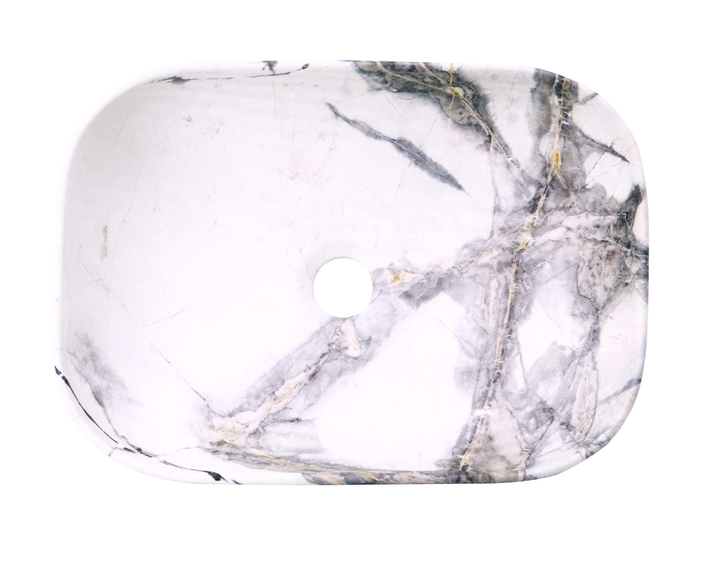 Раковина накладная HOLLER K-6513-SZ5 (450*320*135мм), светлый мрамор