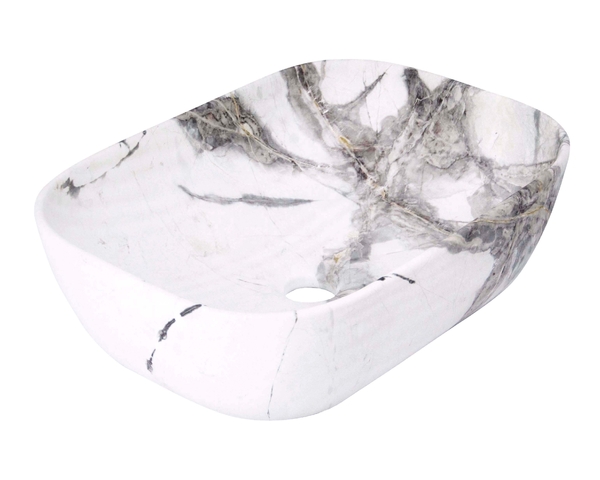 Раковина накладная HOLLER K-6513-SZ5 (450*320*135мм), светлый мрамор