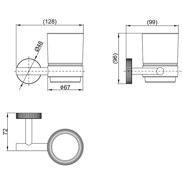 LMA-8035S-BN Стакан для ванной (подвесной) BELUGA, сталь, стекло, брашир. никель LEMARK 