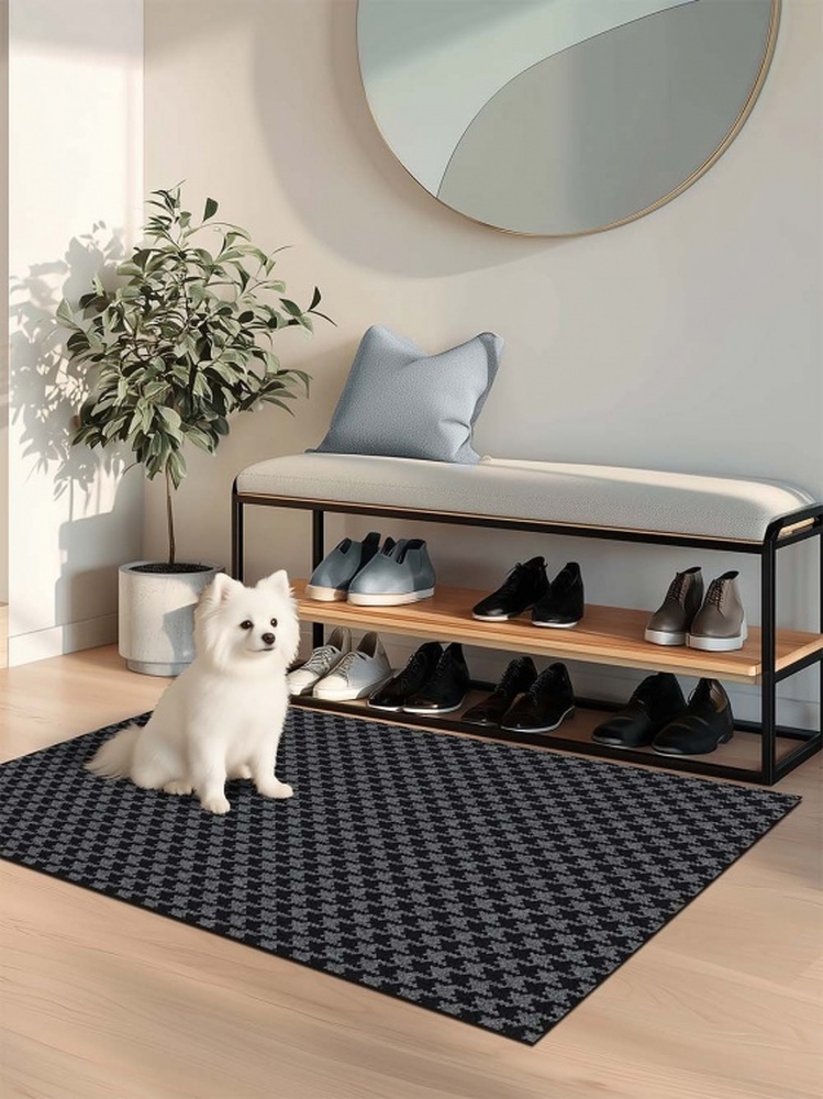 Коврик влаговпитывающий SHAHINTEX Гусиная лапка ТЭМ 50х80 графит 01