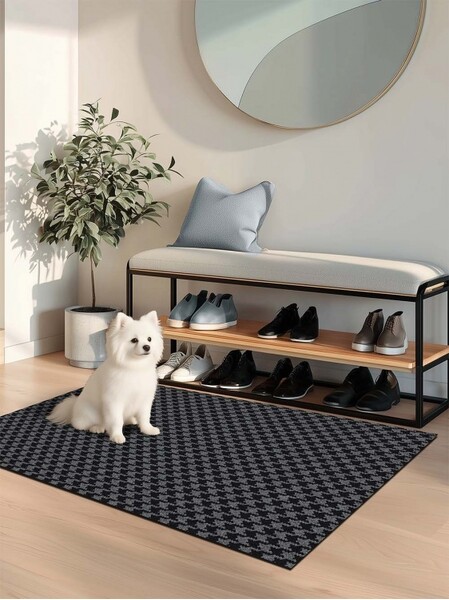 Коврик влаговпитывающий SHAHINTEX Гусиная лапка ТЭМ 50х80 графит 01