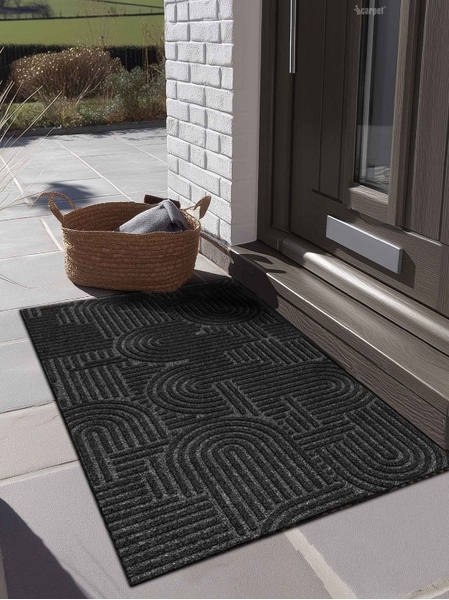 Коврик icarpet ЛАБИРИНТ с тиснением 50х100 чёрный гранит 03 S