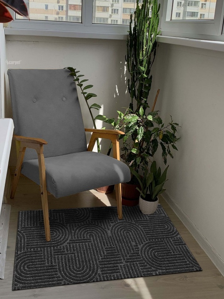 Коврик icarpet ЛАБИРИНТ с тиснением 50х100 чёрный гранит 03 S